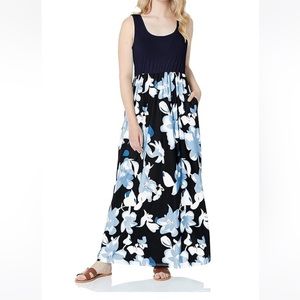 Qin.Orianna Mommy's Boho Floral Maxi Dress with Pocket New Size Large